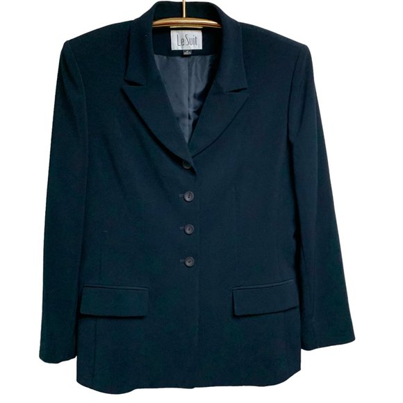 LE SUIT Winnipeg Navy Blue Long Sleeve‎ Four Button Blazer